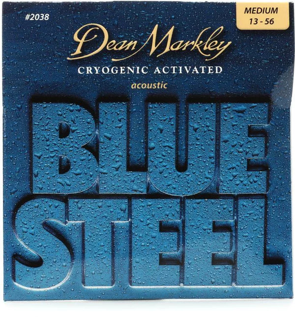 Dean Markley 2038 Blue Steel 92/8 Bronze Cryogentic Activated Acoustic Guitar Strings - .013-.056 Medium