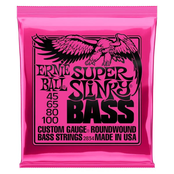 Ernie Ball 2834 Super Slinky Nickel Wound Electric Bass Guitar Strings - .045-.100