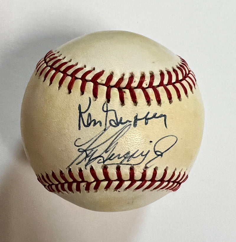 Ken Griffey SR & JR Autographed Baseball
